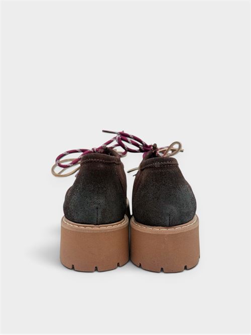 Mocassino stringato in camoscio con platform IL LACCIO | 9000CAMOSCIOTESTADIMORO